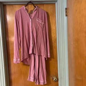 Eberjey Gisele Pajamas PJ Set Pink Berry Modal Medium Long Sleeve Top Pants 2-Pc